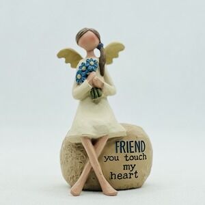 Blossom Bucket 2015 B. Lloyd‎ Resin Angel "Friends You Touch My Heart" Figurine